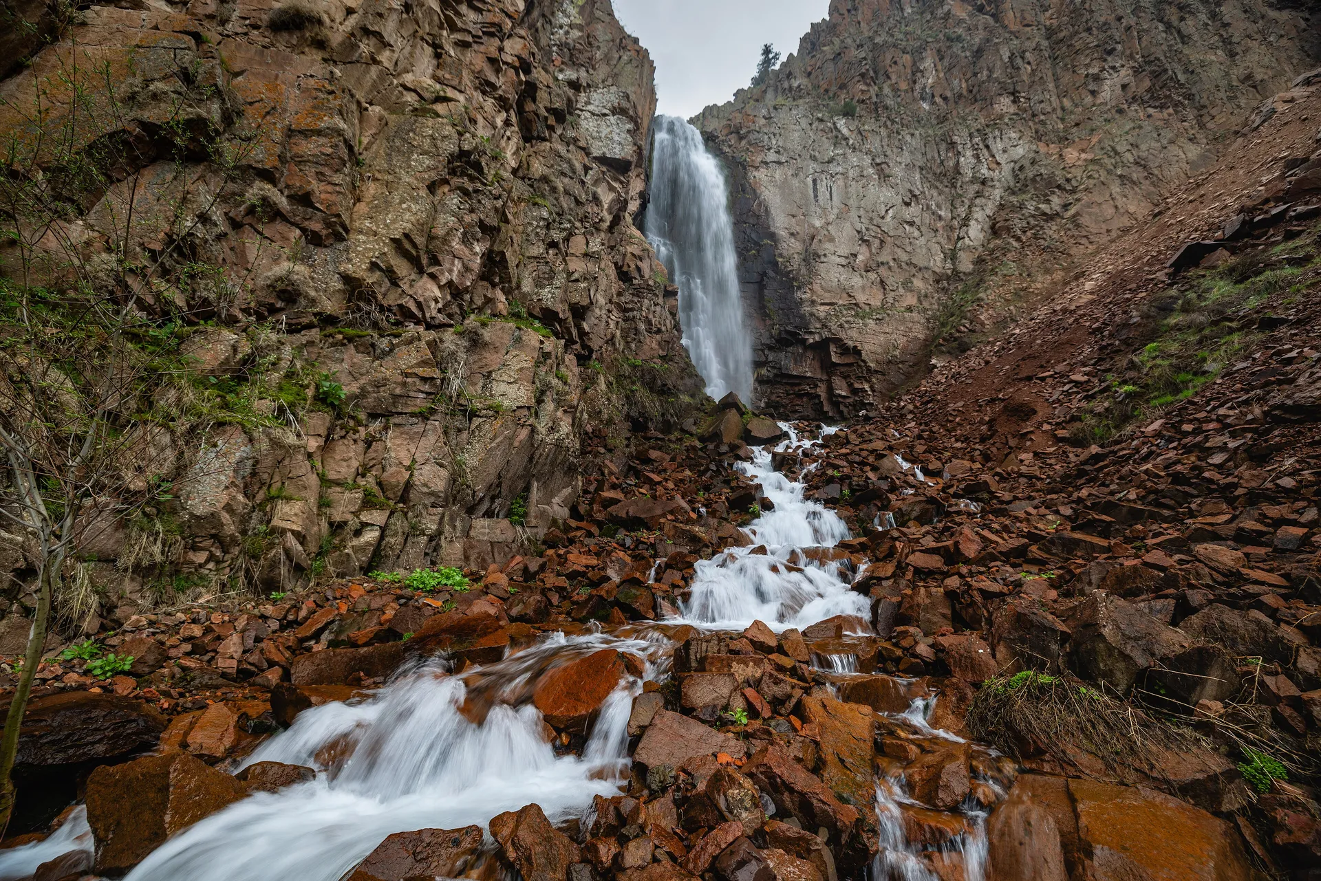 A waterfall in the Kashkasu gorge, in the Ugam-Chatkal State Biosphere Reserve.