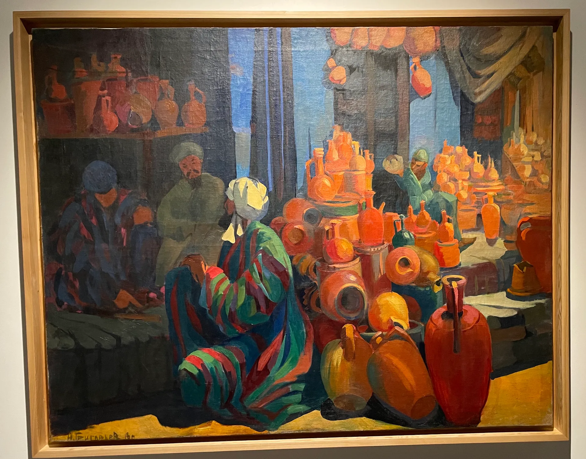An oil painting by Nikolay Grigoryev, one of the artists of the “Turkestan avant-garde” whose work is now held in Uzbek collections.
